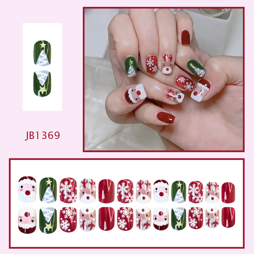 Christmas Press on Nails Santa - Nail Art Press On 评论和价格