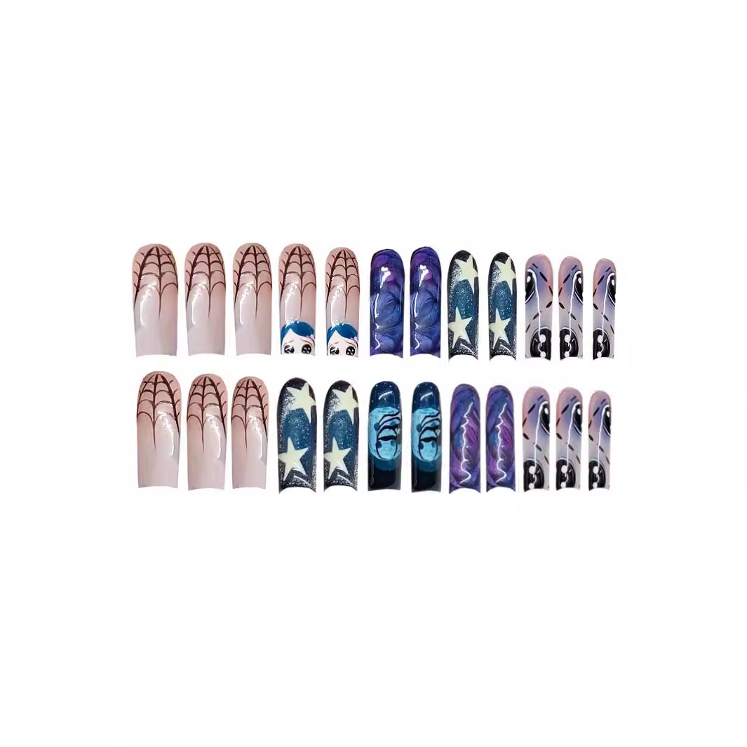 24pcs Y2k Star Graffiti Press  - Nail Art Press On 评论和价格